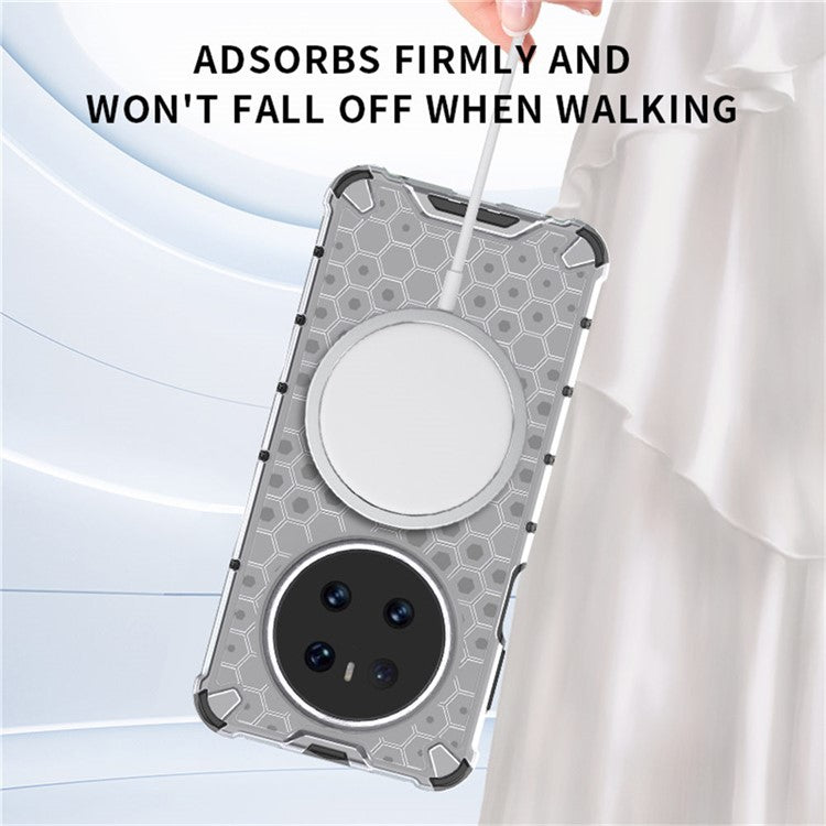 For Huawei Mate 70 Case Compatible with MagSafe Honeycomb Design TPU + PC Phone Cove - TechGearPal