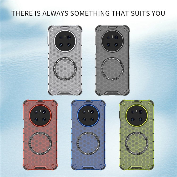 For Huawei Mate 70 Case Compatible with MagSafe Honeycomb Design TPU + PC Phone Cove - TechGearPal