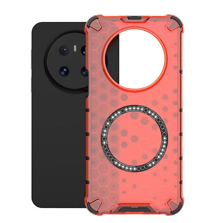 For Huawei Mate 70 Case Compatible with MagSafe Honeycomb Design TPU + PC Phone Cove - TechGearPal