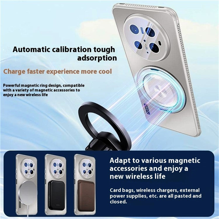 For Huawei Mate 70 Pro / Mate 70 Pro+ Case Compatible with MagSafe Kickstand TPU PC Heat Dissipation Phone Cove - TechGearPal