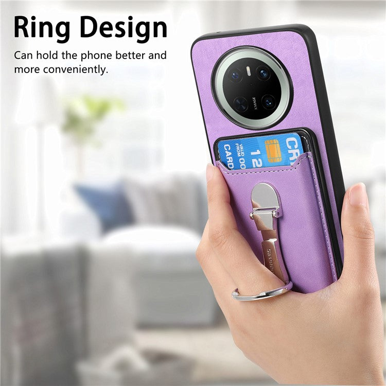 For Huawei Mate 70 Case Compatible with MagSafe Skin-Touch Cover with Card Bag Kickstan - TechGearPal