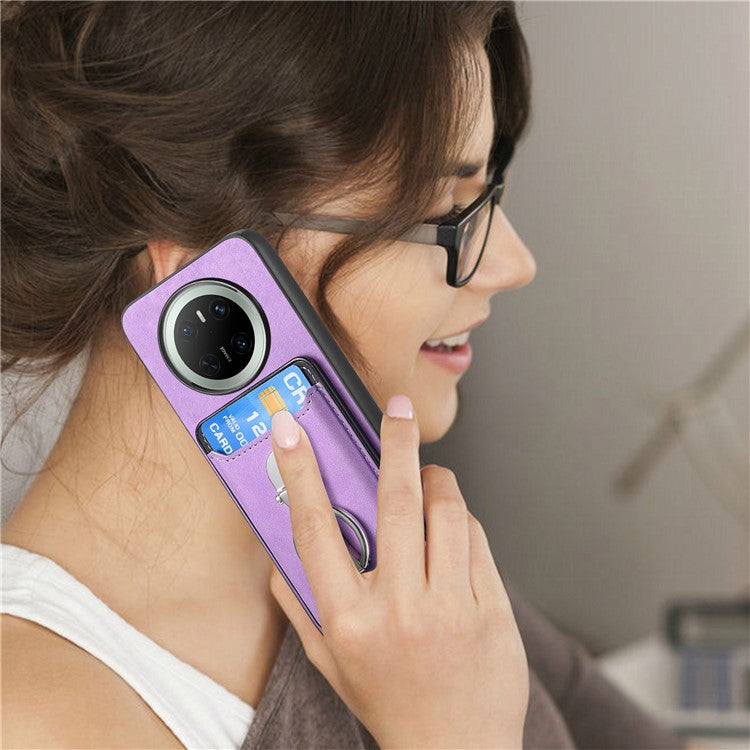For Huawei Mate 70 Case Compatible with MagSafe Skin-Touch Cover with Card Bag Kickstan - TechGearPal