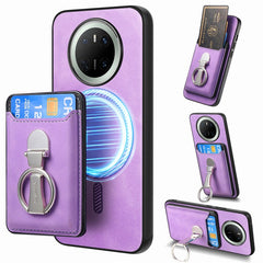 For Huawei Mate 70 Case Compatible with MagSafe Skin-Touch Cover with Card Bag Kickstan - TechGearPal