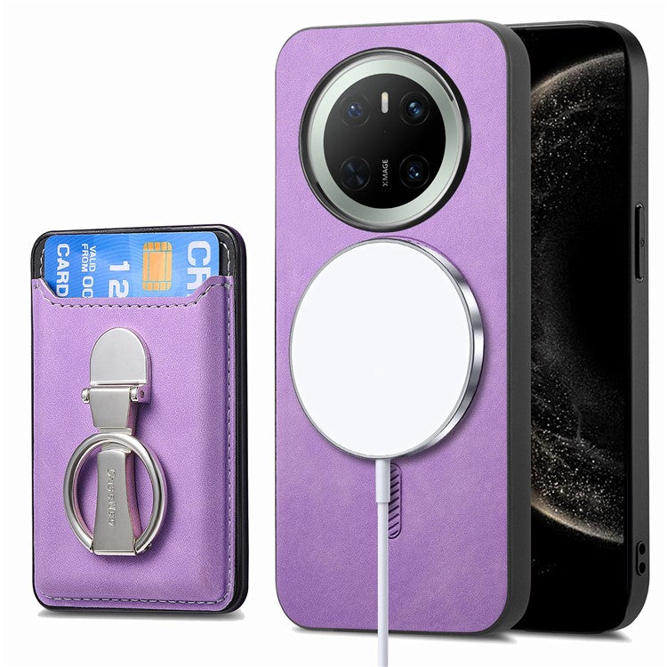 For Huawei Mate 70 Case Compatible with MagSafe Skin-Touch Cover with Card Bag Kickstan - TechGearPal
