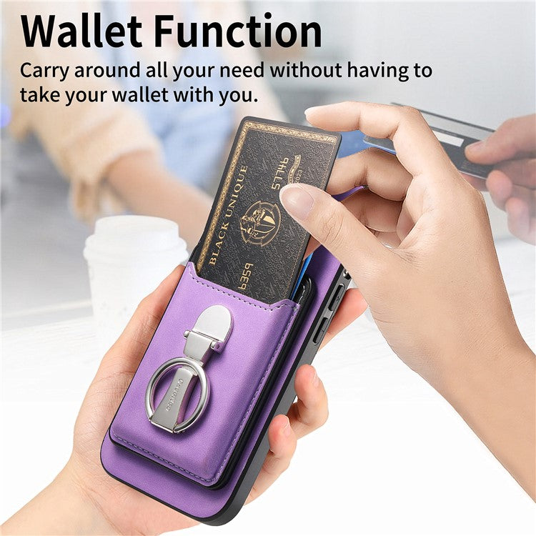 For Huawei Mate 70 Case Compatible with MagSafe Skin-Touch Cover with Card Bag Kickstan - TechGearPal
