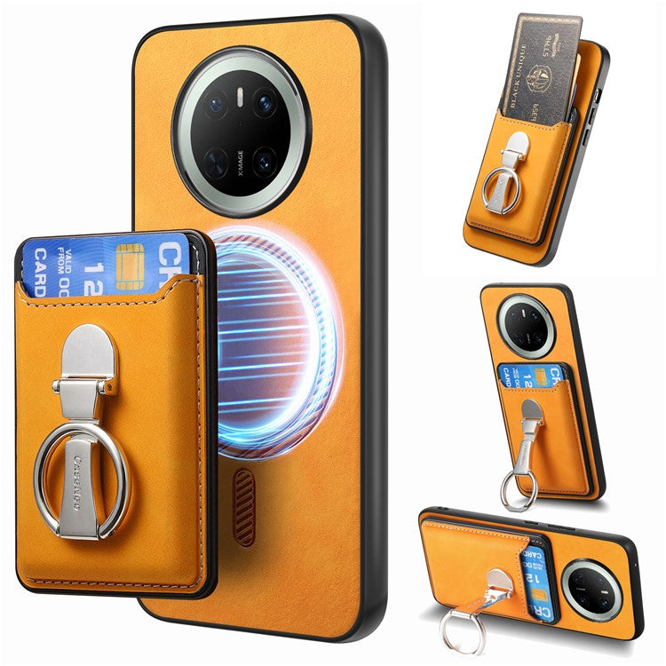 For Huawei Mate 70 Case Compatible with MagSafe Skin-Touch Cover with Card Bag Kickstan - TechGearPal