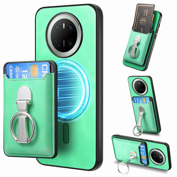 For Huawei Mate 70 Case Compatible with MagSafe Skin-Touch Cover with Card Bag Kickstan - TechGearPal
