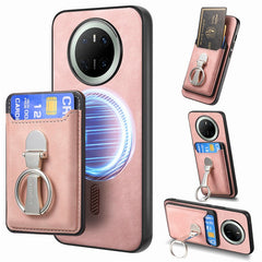 For Huawei Mate 70 Case Compatible with MagSafe Skin-Touch Cover with Card Bag Kickstan - TechGearPal