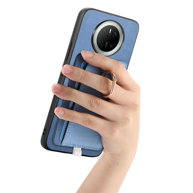 For Huawei Mate 70 Case Ring Kickstand Leather + TPU + PC Phone Cover Detachable Card Holde - TechGearPal