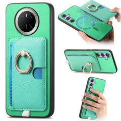 For Huawei Mate 70 Case Ring Kickstand Leather + TPU + PC Phone Cover Detachable Card Holde - TechGearPal
