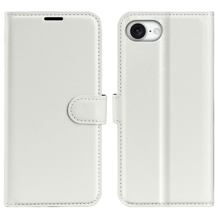 For iPhone 16e Case Litchi Texture Shockproof Leather Wallet Phone Cover - TechGearPal
