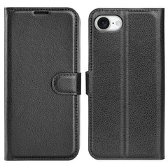 For iPhone 16e Case Litchi Texture Shockproof Leather Wallet Phone Cover - TechGearPal