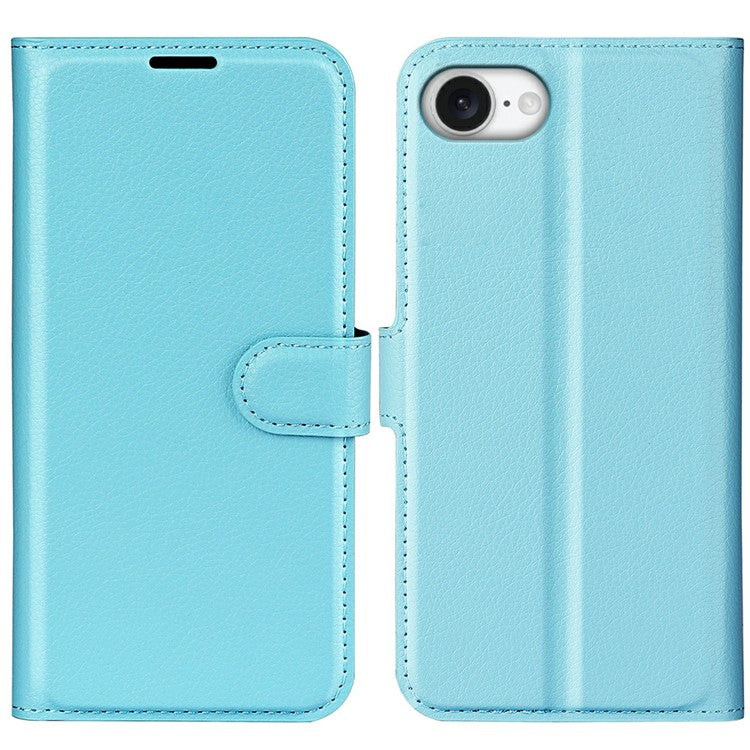 For iPhone 16e Case Litchi Texture Shockproof Leather Wallet Phone Cover - TechGearPal