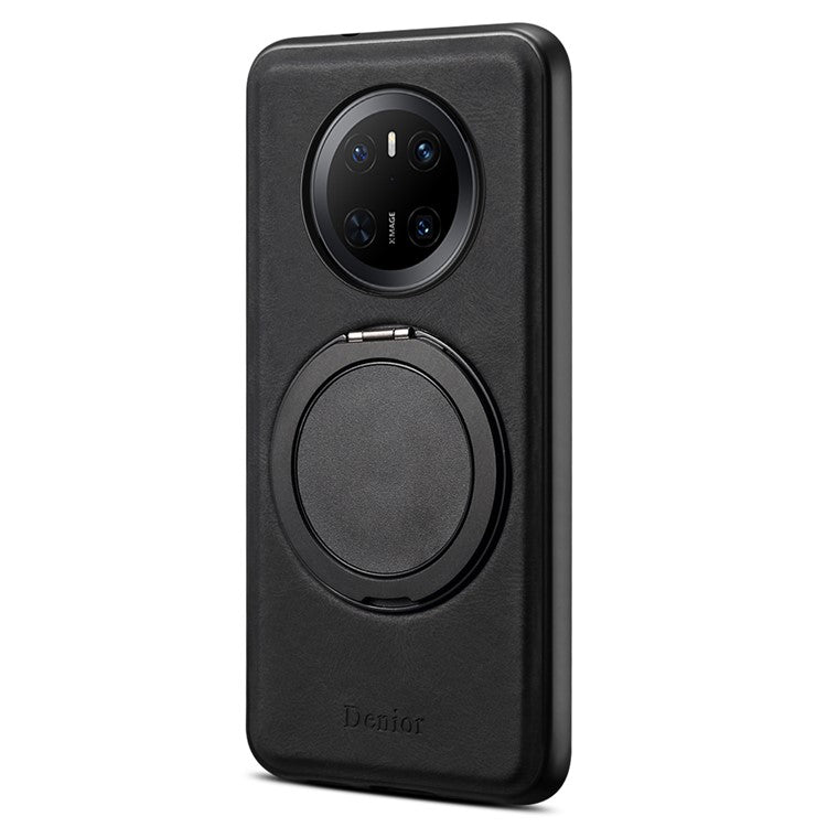 DENIOR A14 For Huawei Mate 70 Magnetic Case Rotary Kickstand Leather PC TPU Phone Cove - TechGearPal