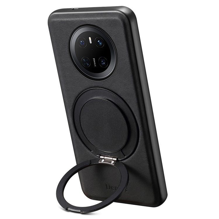 DENIOR A14 For Huawei Mate 70 Magnetic Case Rotary Kickstand Leather PC TPU Phone Cove - TechGearPal