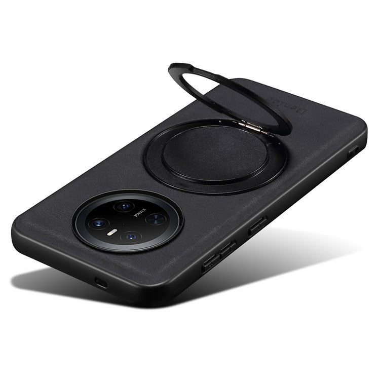 DENIOR A14 For Huawei Mate 70 Magnetic Case Rotary Kickstand Leather PC TPU Phone Cove - TechGearPal