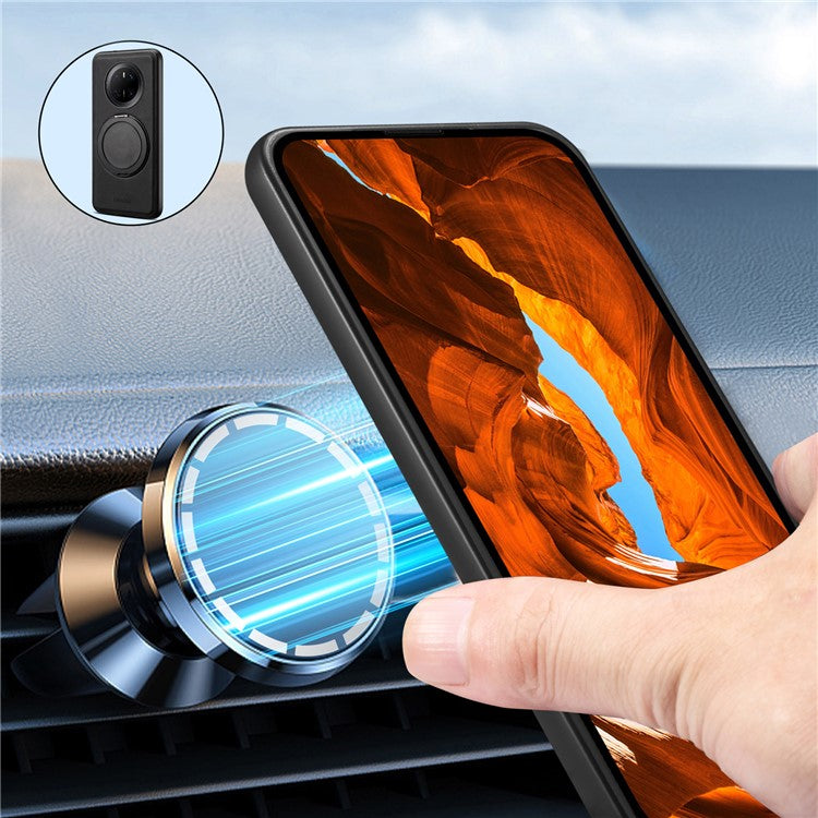 DENIOR A14 For Huawei Mate 70 Magnetic Case Rotary Kickstand Leather PC TPU Phone Cove - TechGearPal