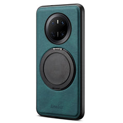DENIOR A14 For Huawei Mate 70 Magnetic Case Rotary Kickstand Leather PC TPU Phone Cove - TechGearPal