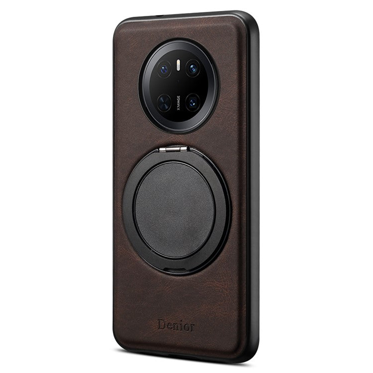 DENIOR A14 For Huawei Mate 70 Magnetic Case Rotary Kickstand Leather PC TPU Phone Cove - TechGearPal