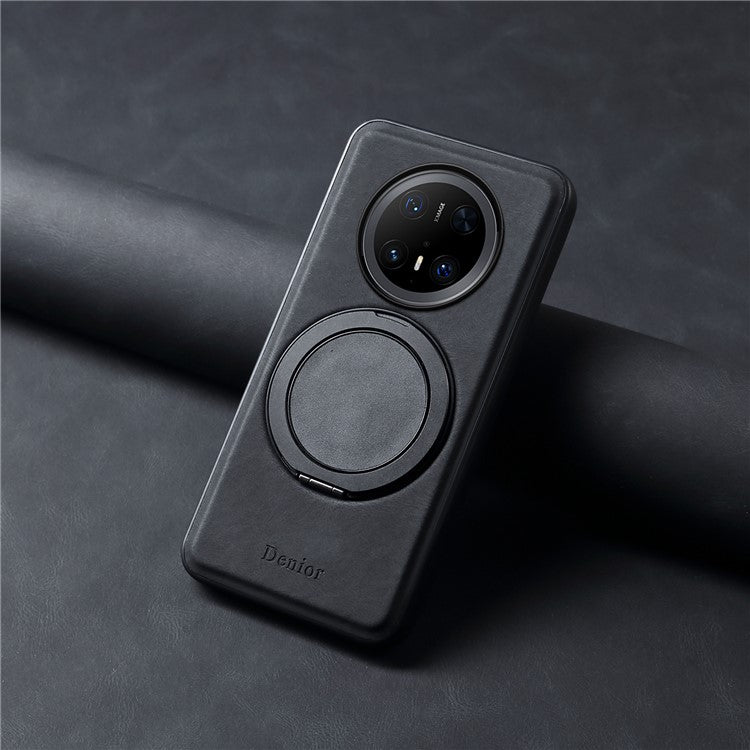 DENIOR A14 For Huawei Mate 70 Pro / Mate 70 Pro+ Magnetic Case Rotary Kickstand Leather PC TPU Phone Cove - TechGearPal