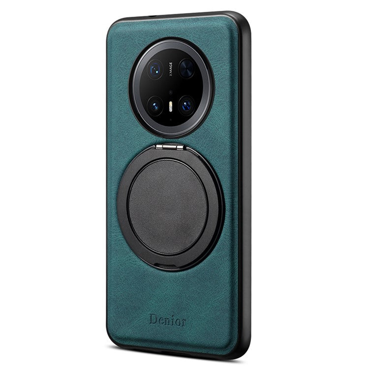 DENIOR A14 For Huawei Mate 70 Pro / Mate 70 Pro+ Magnetic Case Rotary Kickstand Leather PC TPU Phone Cove - TechGearPal