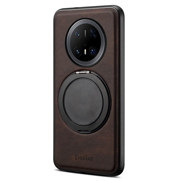 DENIOR A14 For Huawei Mate 70 Pro / Mate 70 Pro+ Magnetic Case Rotary Kickstand Leather PC TPU Phone Cove - TechGearPal
