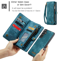 For Samsung Galaxy S25 Phone Cases CASEME Leather Cover with Detachable Wallet and Strap