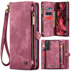 For Samsung Galaxy S25 Phone Cases CASEME Leather Cover with Detachable Wallet and Strap