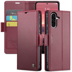 For Samsung Galaxy A56 5G Leather Case CASEME 023 RFID Blocking 3 Card Slot Mobile Cover