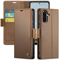 For Samsung Galaxy A56 5G Leather Case CASEME 023 RFID Blocking 3 Card Slot Mobile Cover