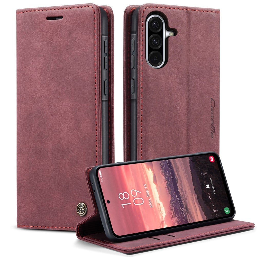 CASEME 013 Series For Samsung Galaxy A56 5G Case Card Holder Stand Leather Phone Cover - TechGearPal