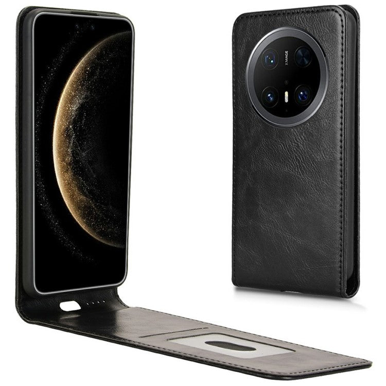 For Huawei Mate 70 Pro / Mate 70 Pro+ Case with Card Slot Magnetic Vertical Flip Leather Phone Cove - TechGearPal