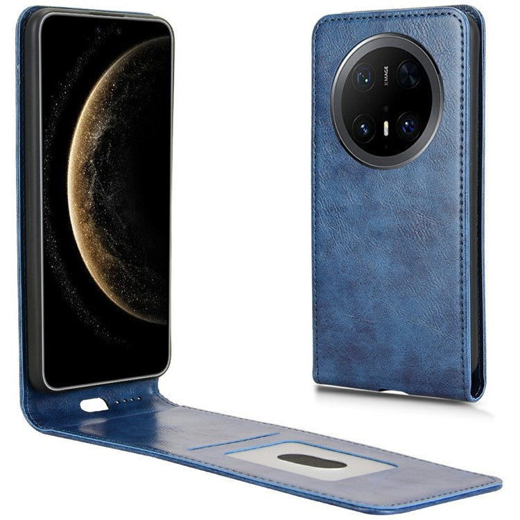 For Huawei Mate 70 Pro / Mate 70 Pro+ Case with Card Slot Magnetic Vertical Flip Leather Phone Cove - TechGearPal