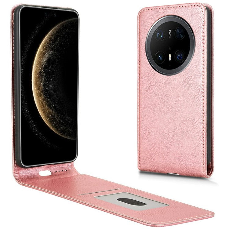 For Huawei Mate 70 Pro / Mate 70 Pro+ Case with Card Slot Magnetic Vertical Flip Leather Phone Cove - TechGearPal