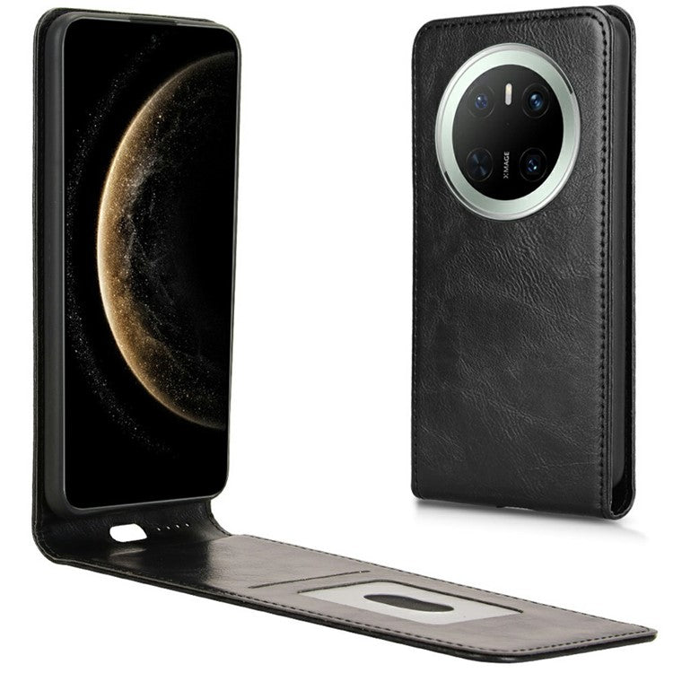 For Huawei Mate 70 Case with Card Slot Magnetic Vertical Flip Leather Phone Cove - TechGearPal