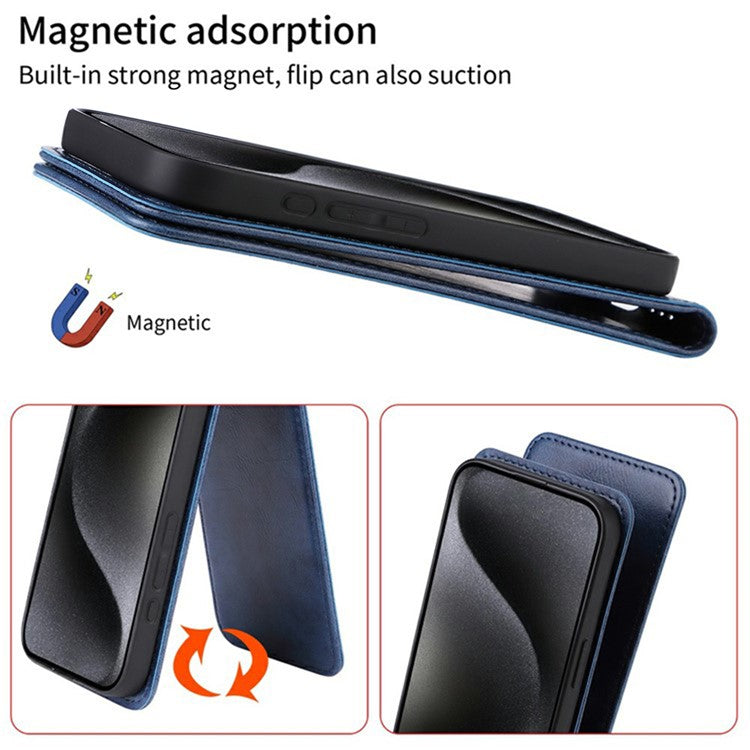 For Huawei Mate 70 Case with Card Slot Magnetic Vertical Flip Leather Phone Cove - TechGearPal