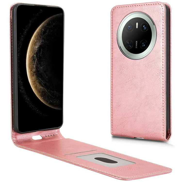 For Huawei Mate 70 Case with Card Slot Magnetic Vertical Flip Leather Phone Cove - TechGearPal
