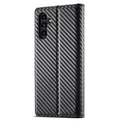 LC.IMEEKE For Samsung Galaxy A56 5G Case Carbon Fiber Texture Phone Cover Stand Card Holder