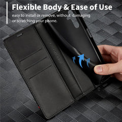 LC.IMEEKE For Samsung Galaxy A56 5G Case Carbon Fiber Texture Phone Cover Stand Card Holder