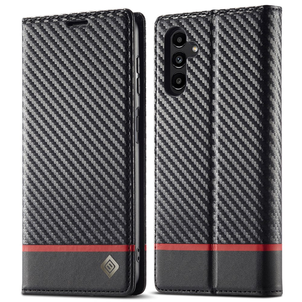 LC.IMEEKE For Samsung Galaxy A56 5G Case Carbon Fiber Texture Phone Cover Stand Card Holder
