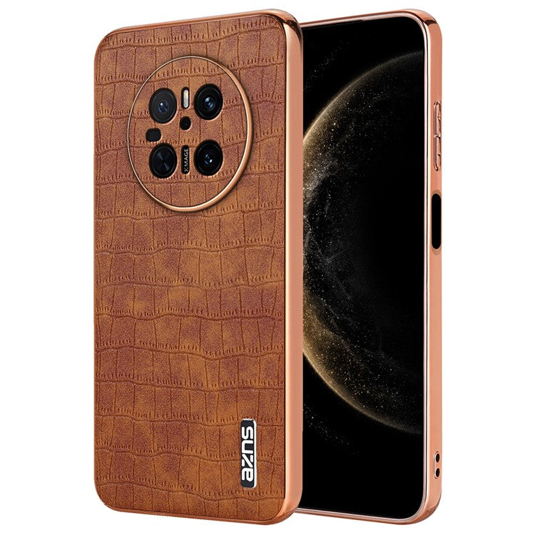 AZNS For Huawei Mate 70 Case Electroplating Crocodile Texture PU+TPU Phone Cove - TechGearPal