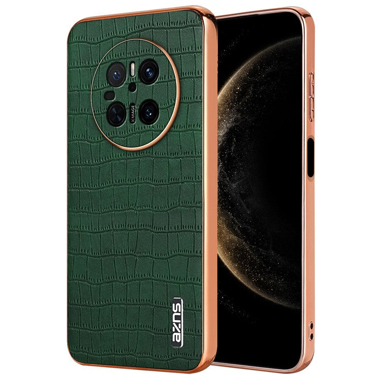 AZNS For Huawei Mate 70 Case Electroplating Crocodile Texture PU+TPU Phone Cove - TechGearPal