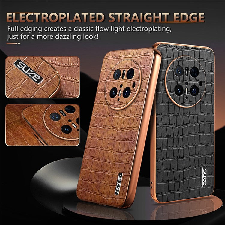 AZNS For Huawei Mate 70 Pro / 70 Pro+ Case Electroplating Crocodile Texture PU + TPU Phone Cove - TechGearPal
