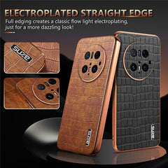 AZNS For Huawei Mate 70 Pro / 70 Pro+ Case Electroplating Crocodile Texture PU + TPU Phone Cove - TechGearPal