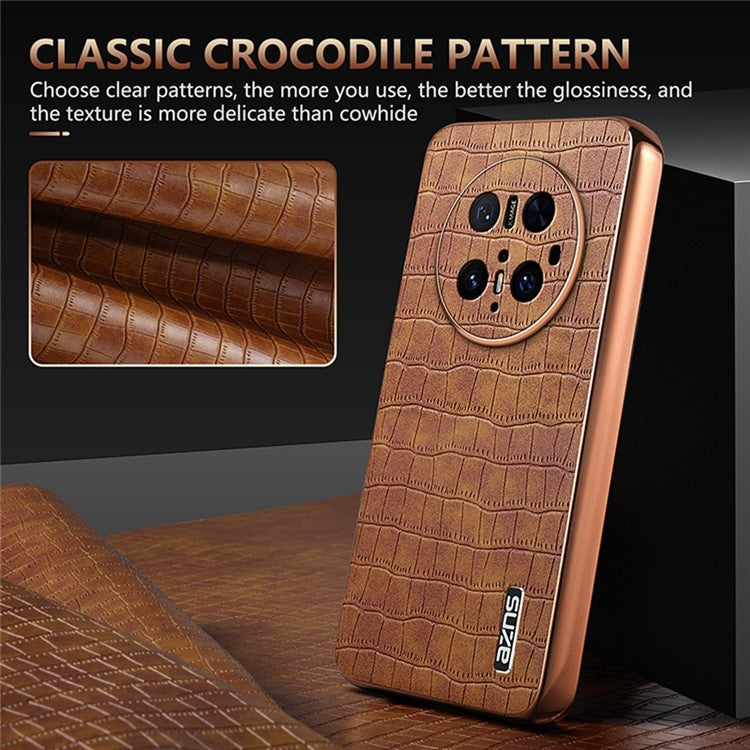 AZNS For Huawei Mate 70 Pro / 70 Pro+ Case Electroplating Crocodile Texture PU + TPU Phone Cove - TechGearPal