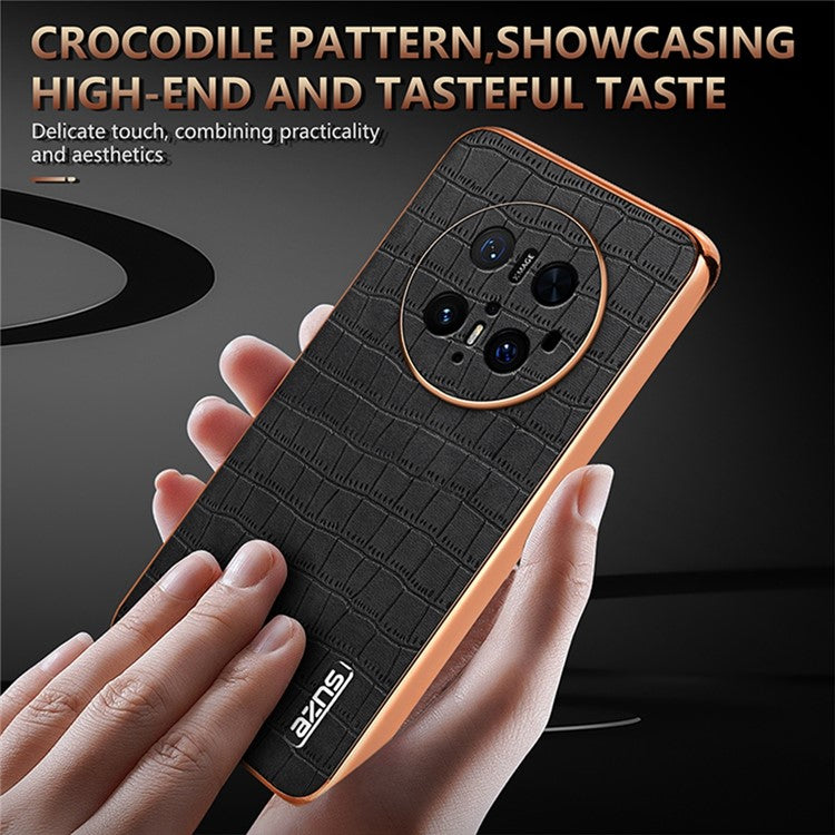 AZNS For Huawei Mate 70 Pro / 70 Pro+ Case Electroplating Crocodile Texture PU + TPU Phone Cove - TechGearPal