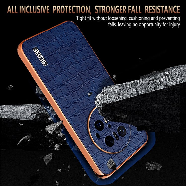 AZNS For Huawei Mate 70 Pro / 70 Pro+ Case Electroplating Crocodile Texture PU + TPU Phone Cove - TechGearPal