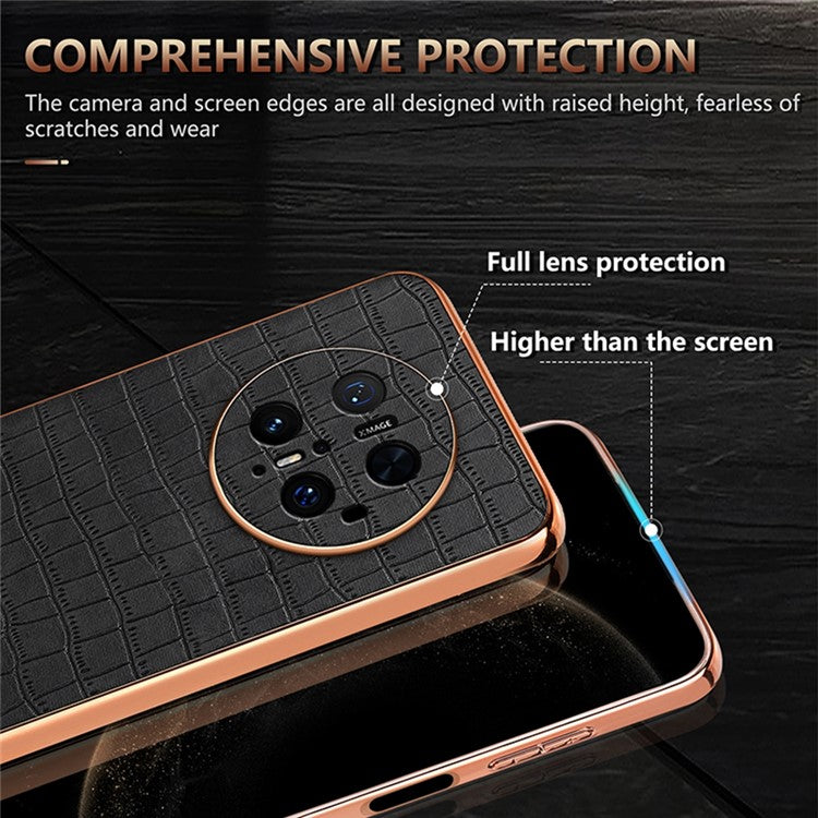 AZNS For Huawei Mate 70 Pro / 70 Pro+ Case Electroplating Crocodile Texture PU + TPU Phone Cove - TechGearPal