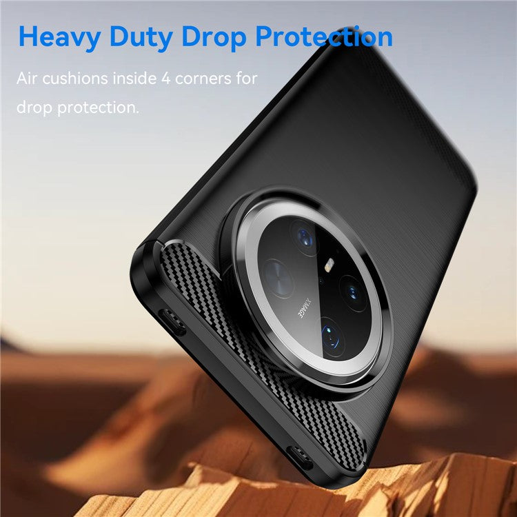 For Huawei Mate 70 Pro / 70 Pro+ Case Carbon Fiber Texture Brushed Phone Back Cove - TechGearPal