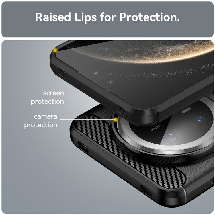 For Huawei Mate 70 Pro / 70 Pro+ Case Carbon Fiber Texture Brushed Phone Back Cove - TechGearPal